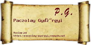 Paczolay Györgyi névjegykártya