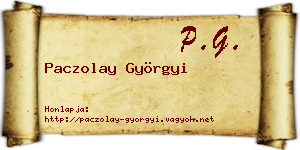Paczolay Györgyi névjegykártya